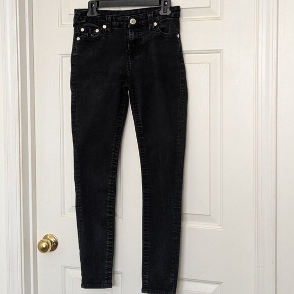 True Religion Women's Black Hallie  Mid Rise Super Skinny Jean Size 30 - Picture 3 of 14